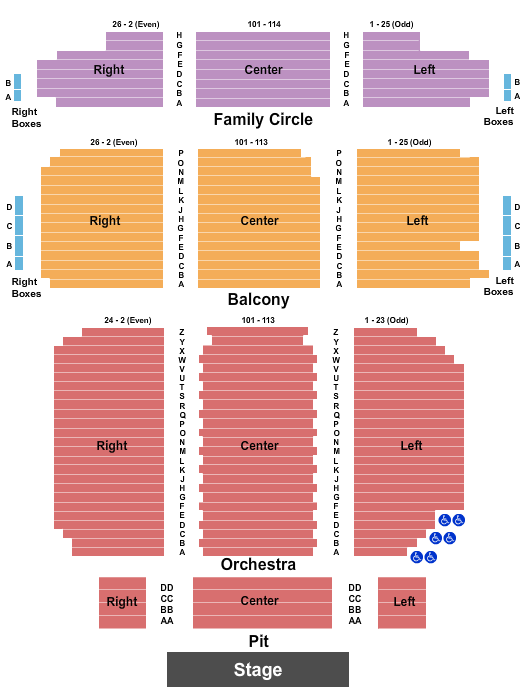 Miller Theater at The Kimmel Center Seating Chart: Endstage Pit