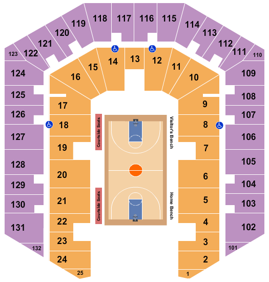 Millett Hall Seating Chart: Basketball