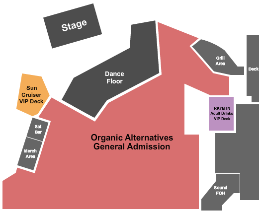 Mishawaka Amphitheatre Seating Chart: GA & VIP Deck 3
