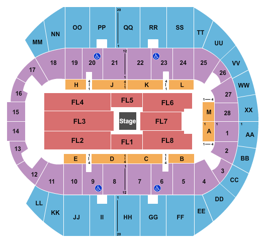 Mississippi Coast Coliseum Seating Chart: Center Stage