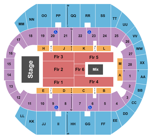Mississippi Coast Coliseum Seating Chart: Endstage 4