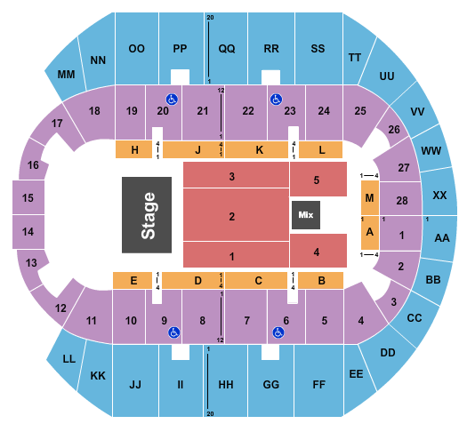 Mississippi Coast Coliseum Seating Chart: Endstage 6