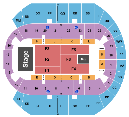 Mississippi Coast Coliseum Seating Chart: Endstage 7