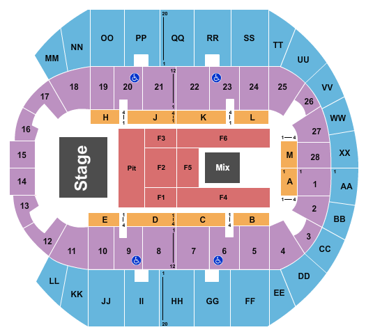 Mississippi Coast Coliseum Seating Chart: Endstage Pit 2