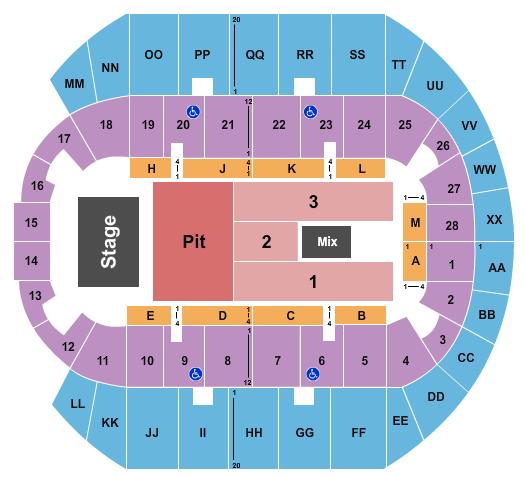Mississippi Coast Coliseum Seating Chart: Endstage Pit