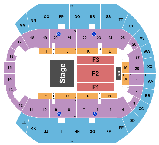 Mississippi Coast Coliseum Seating Chart: Half House 2