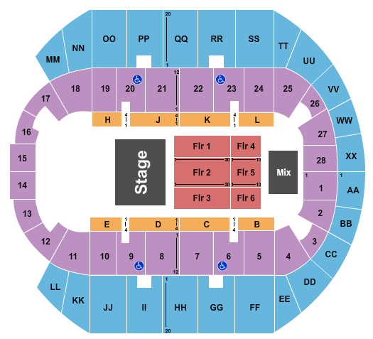 Mississippi Coast Coliseum Seating Chart: Half House RSV