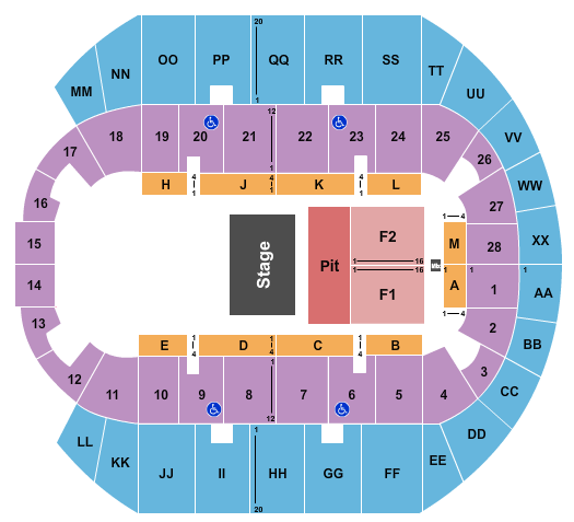 Mississippi Coast Coliseum Seating Chart: Half House