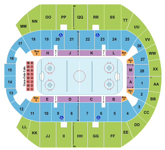 Mississippi Coast Coliseum Seating Chart: Hockey 2