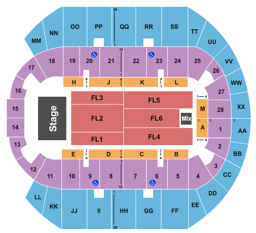 Mississippi Coast Coliseum Seating Chart: Martin Lawrence 1