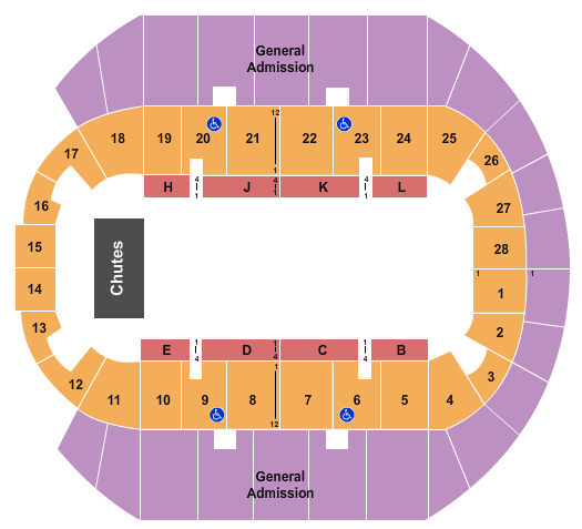 Mississippi Coast Coliseum Seating Chart: Rodeo 2