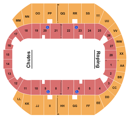 Mississippi Coast Coliseum Seating Chart: Rodeo