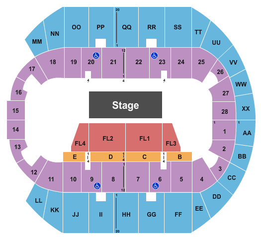 Mississippi Coast Coliseum Seating Chart: Theater 2