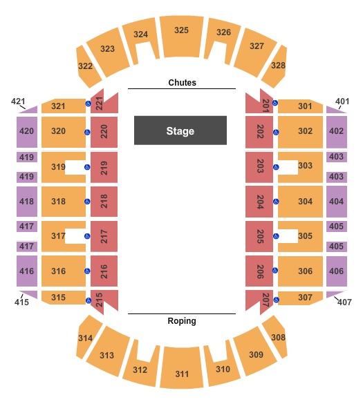 Mississippi Coliseum Seating Chart: Rodeo