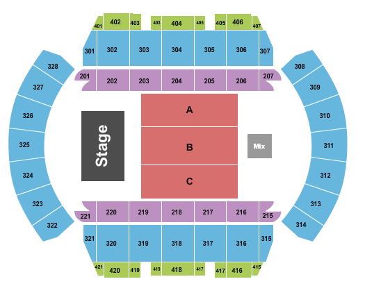 Mississippi Coliseum Seating Chart: Endstage 3