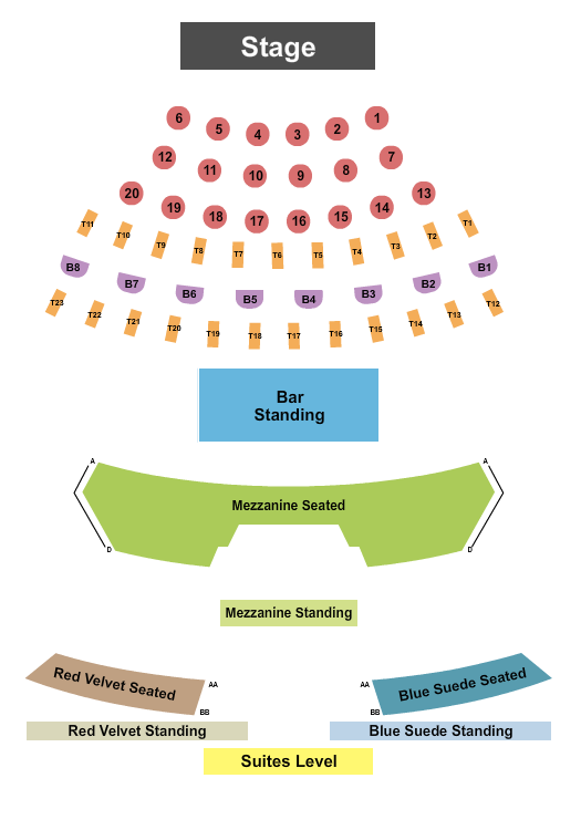 Mississippi Moon Bar - Diamond Jo Casino Seating Chart: Endstage Tables