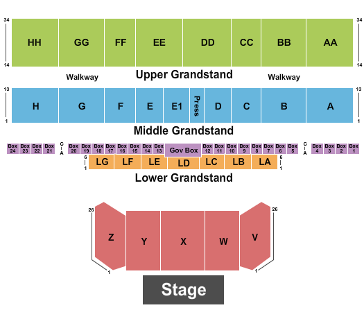 Missouri State Fairground Seating Chart: Grandstand 2