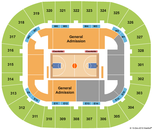 Mitchell Center Seating Chart: Basketball - Womens