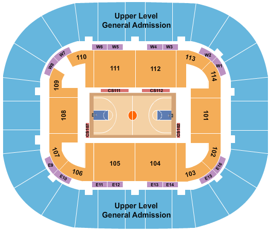 Mitchell Center Seating Chart: Basketball 2