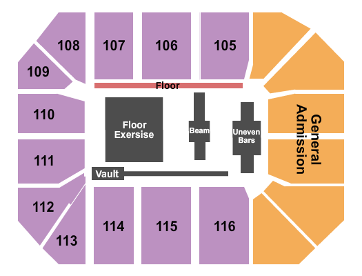 Mizzou Arena Seating Chart: Gymnastics