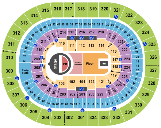 Moda Center at the Rose Quarter Seating Chart: 5 Seconds of Summer