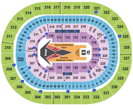 Moda Center at the Rose Quarter Seating Chart: Carrie Underwood 2