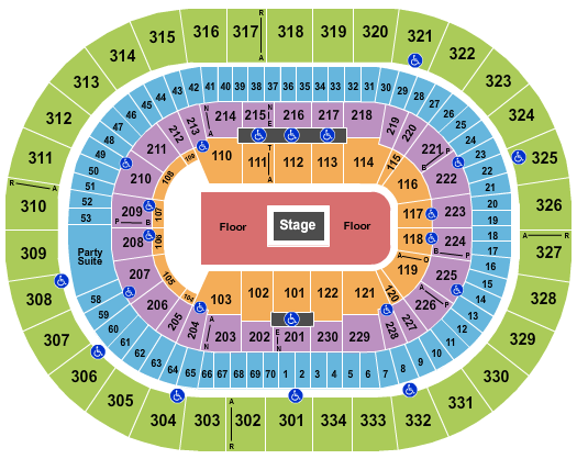 Moda Center at the Rose Quarter Seating Chart: Center Stage 3
