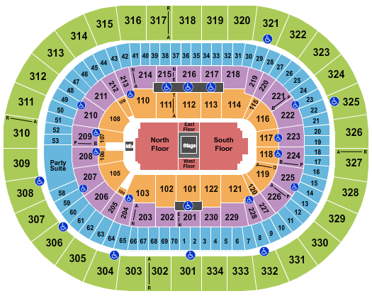 Moda Center at the Rose Quarter Seating Chart: Center Stage 2