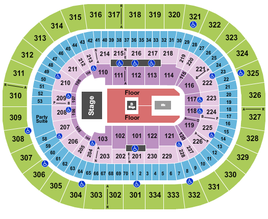 Moda Center at the Rose Quarter Seating Chart: Cyndi Lauper