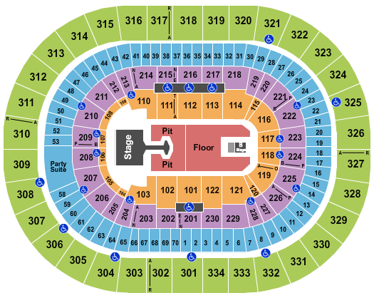 Moda Center at the Rose Quarter Seating Chart: Disturbed