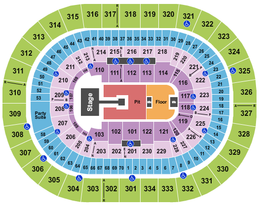 Moda Center at the Rose Quarter Seating Chart: Endstage Pit