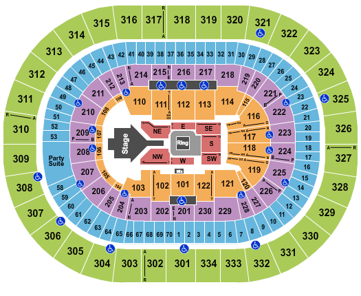 Moda Center at the Rose Quarter Seating Chart: WWE2