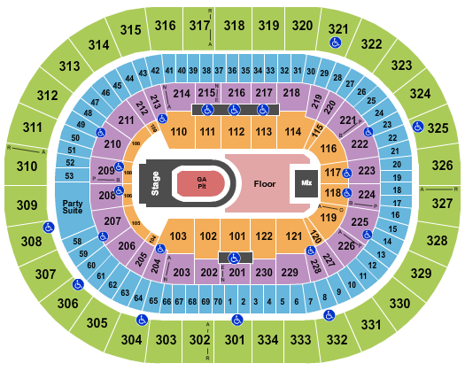 Moda Center at the Rose Quarter Seating Chart: Kane Brown