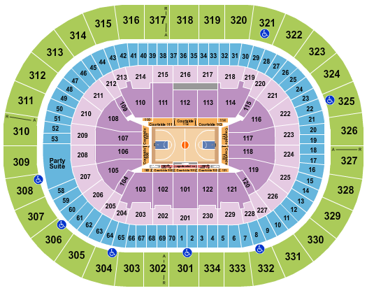 Moda Center at the Rose Quarter Seating Chart: Basketball