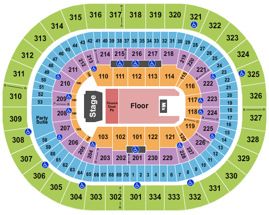 Moda Center at the Rose Quarter Seating Chart: Eric Church
