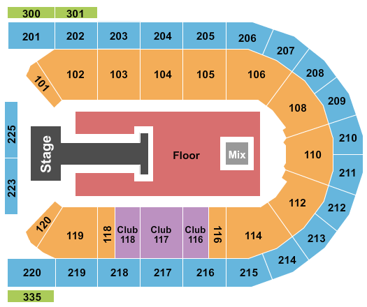 Mohegan Sun Arena at Casey Plaza Seating Chart