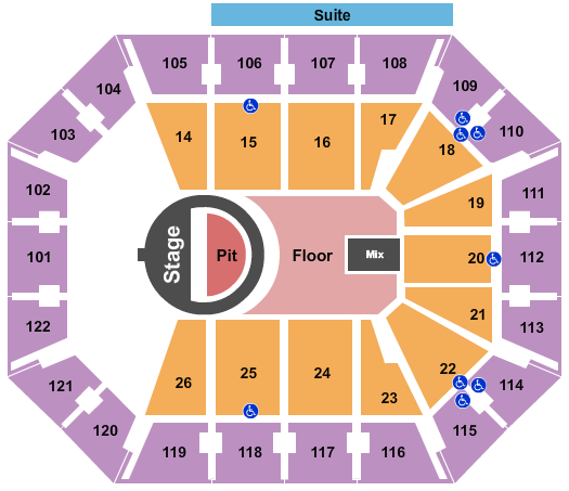 Mohegan Sun Arena - CT Seating Chart: 5 Seconds of Summer