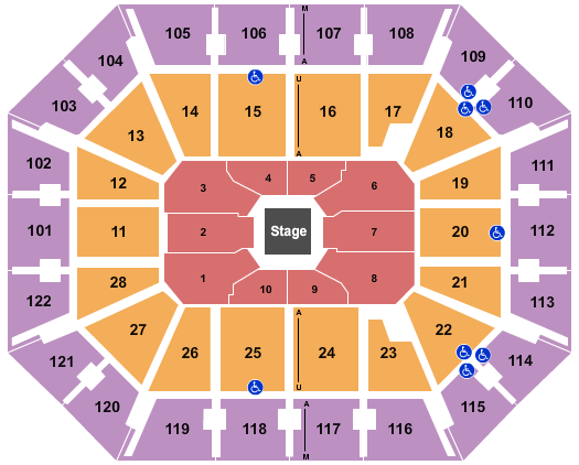 Mohegan Sun Arena - CT Seating Chart: Center Stage