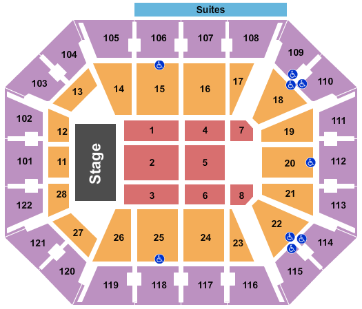 Mohegan Sun Arena - CT Seating Chart: End Stage