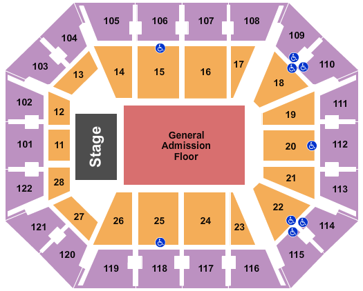 Mohegan Sun Arena - CT Seating Chart: End Stage GA Floor