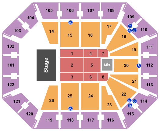 Mohegan Sun Arena - CT Seating Chart: Endstage 4