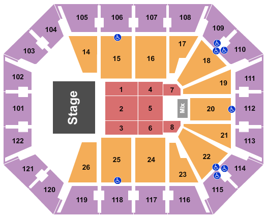 Mohegan Sun Arena - CT Seating Chart: Endstage 5
