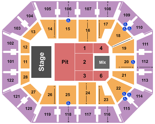Mohegan Sun Arena - CT Seating Chart: Endstage GA Pit 4
