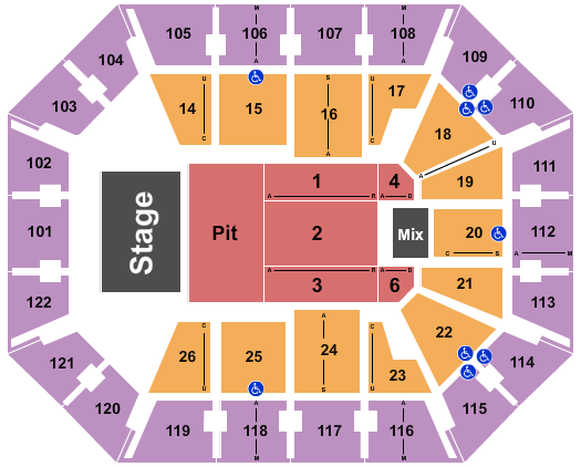 Mohegan Sun Arena - CT Seating Chart: Endstage GA Pit 5