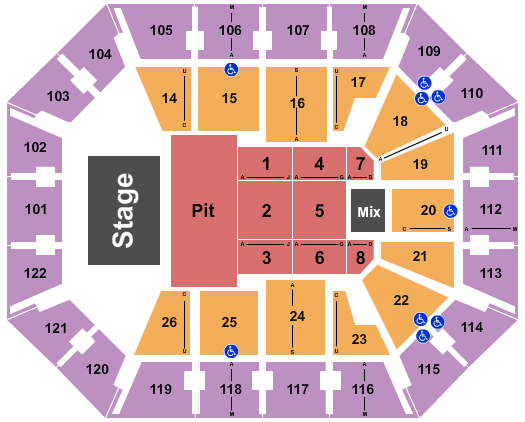 Mohegan Sun Arena - CT Seating Chart: Endstage GA Pit 6