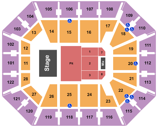 Mohegan Sun Arena - CT Seating Chart: Half House GA Pit