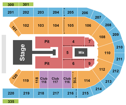Mohegan Arena at Casey Plaza Seating Chart: Brad Paisley