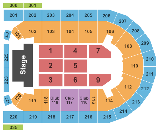 Mohegan Sun Arena at Casey Plaza Seating Chart: Endstage 2