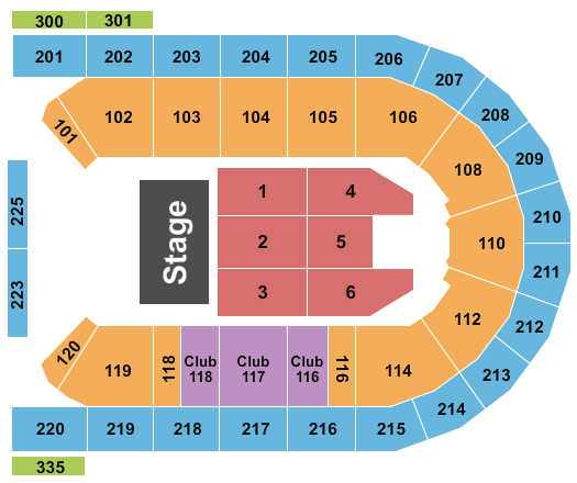 Mohegan Sun Arena at Casey Plaza Seating Chart: Endstage 5