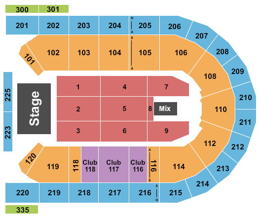 Mohegan Arena at Casey Plaza Seating Chart: Endstage 6